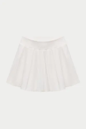 PLEATED SCULPTING STRETCH MINI SKORT - WHITE