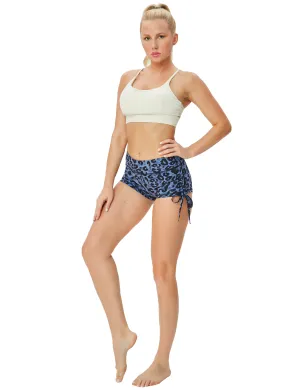 Printed Side Drawstring Hot Shorts navy_leopard_Jogging