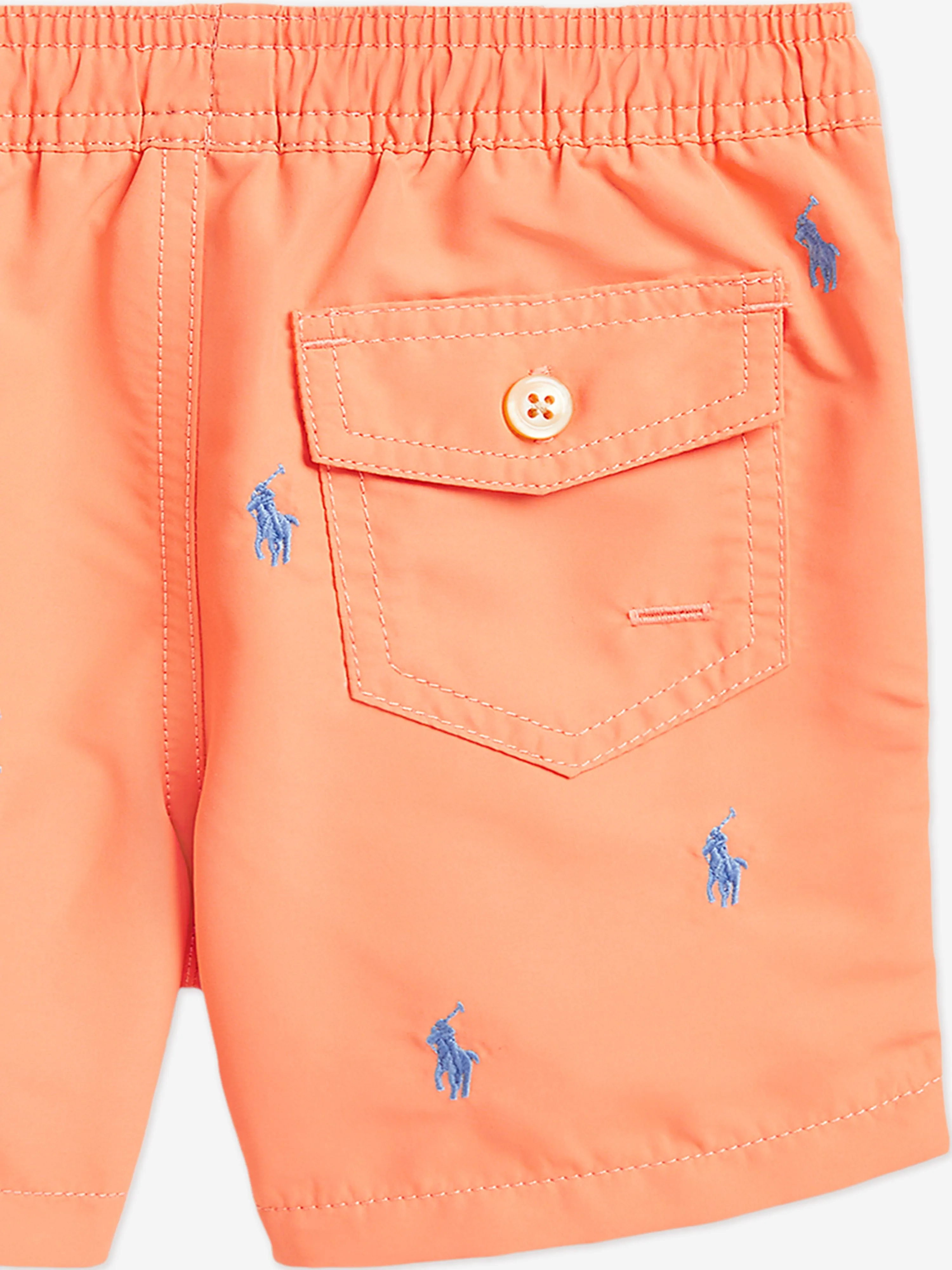 Ralph Lauren Boys Logo Swim Shorts in Orange