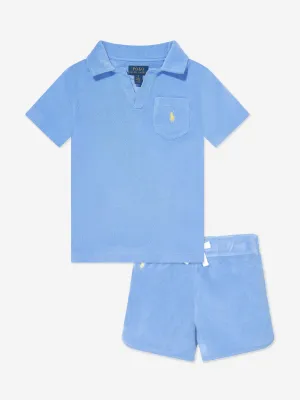 Ralph Lauren Boys Terry Short Set in Blue