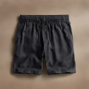 Relaxed Fit Linen Short - Magma Pigment
