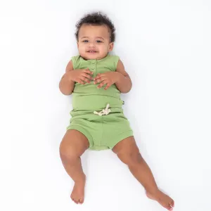 Ribbed Henley Tank Set in Honu