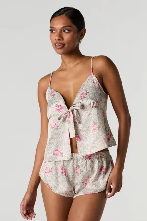 Satin Babydoll Tank & Short 2 Piece Pajama Set