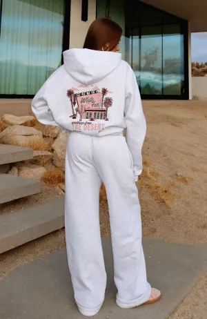 Scenic Route Wide Leg Sweatpants Grey Marle