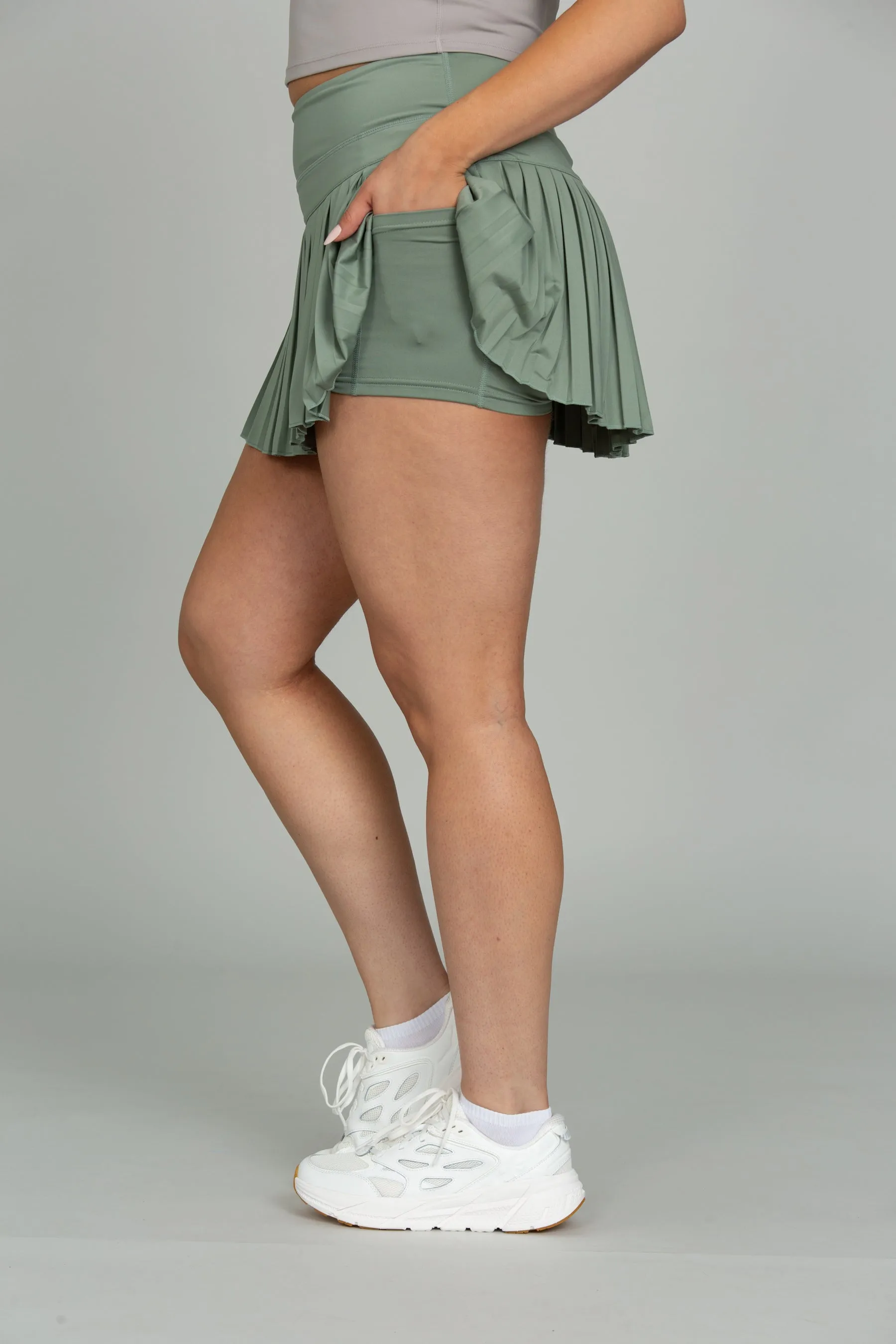 Sea Green Pleated Tennis Skirt