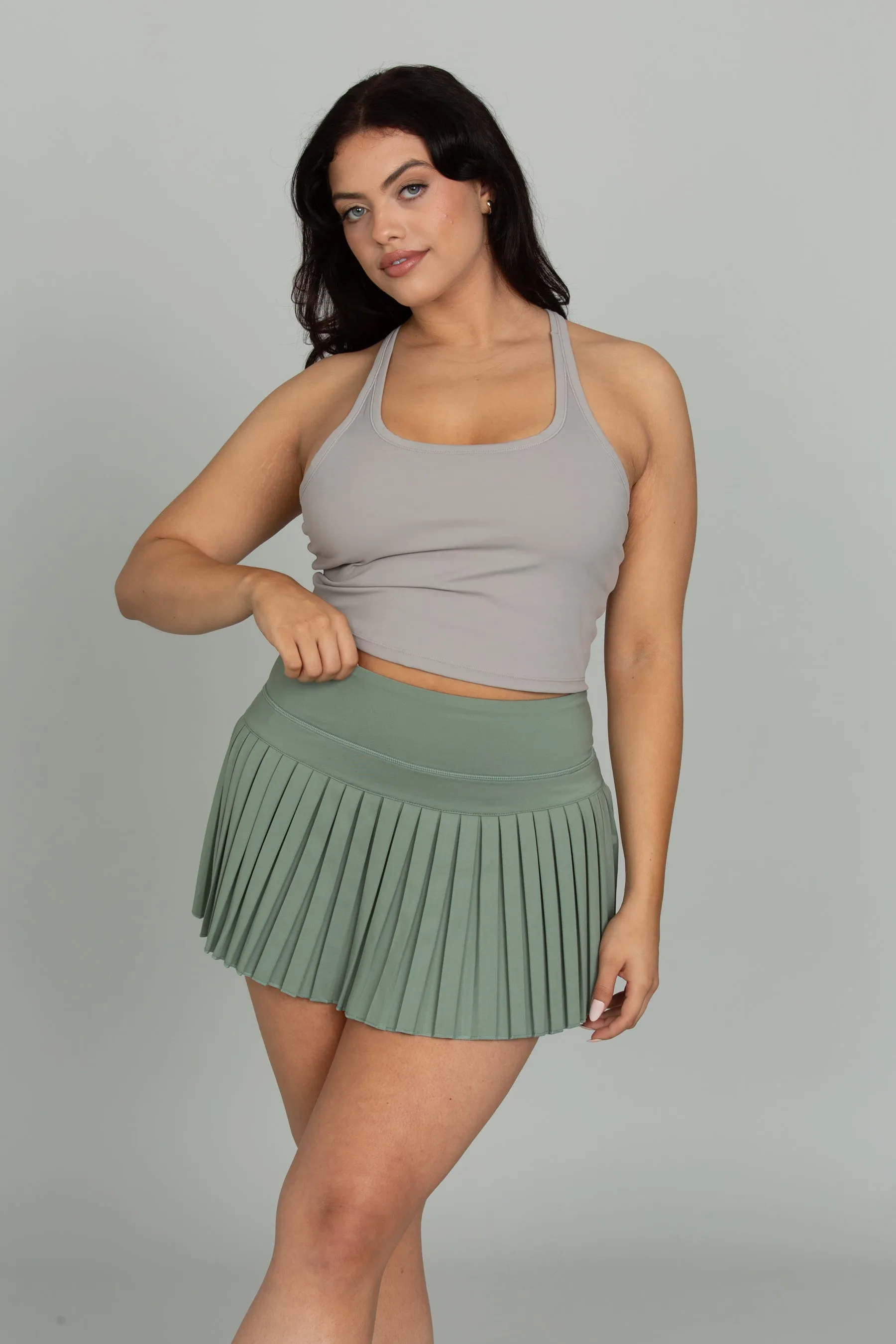 Sea Green Pleated Tennis Skirt