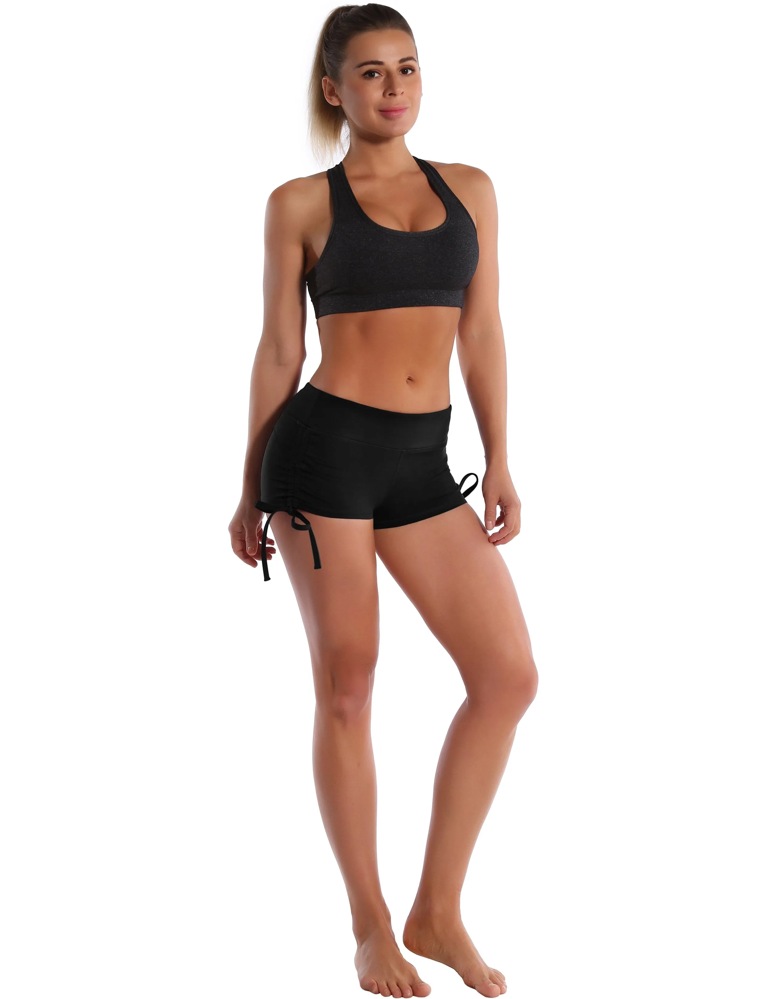 Side Drawstring Hot Shorts black ins_Jogging