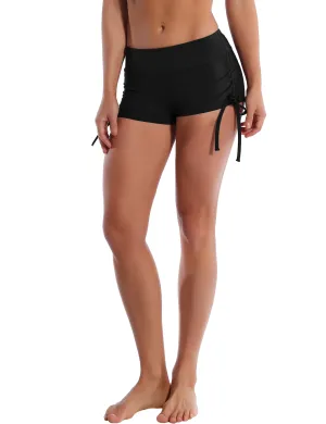 Side Drawstring Hot Shorts black_Running