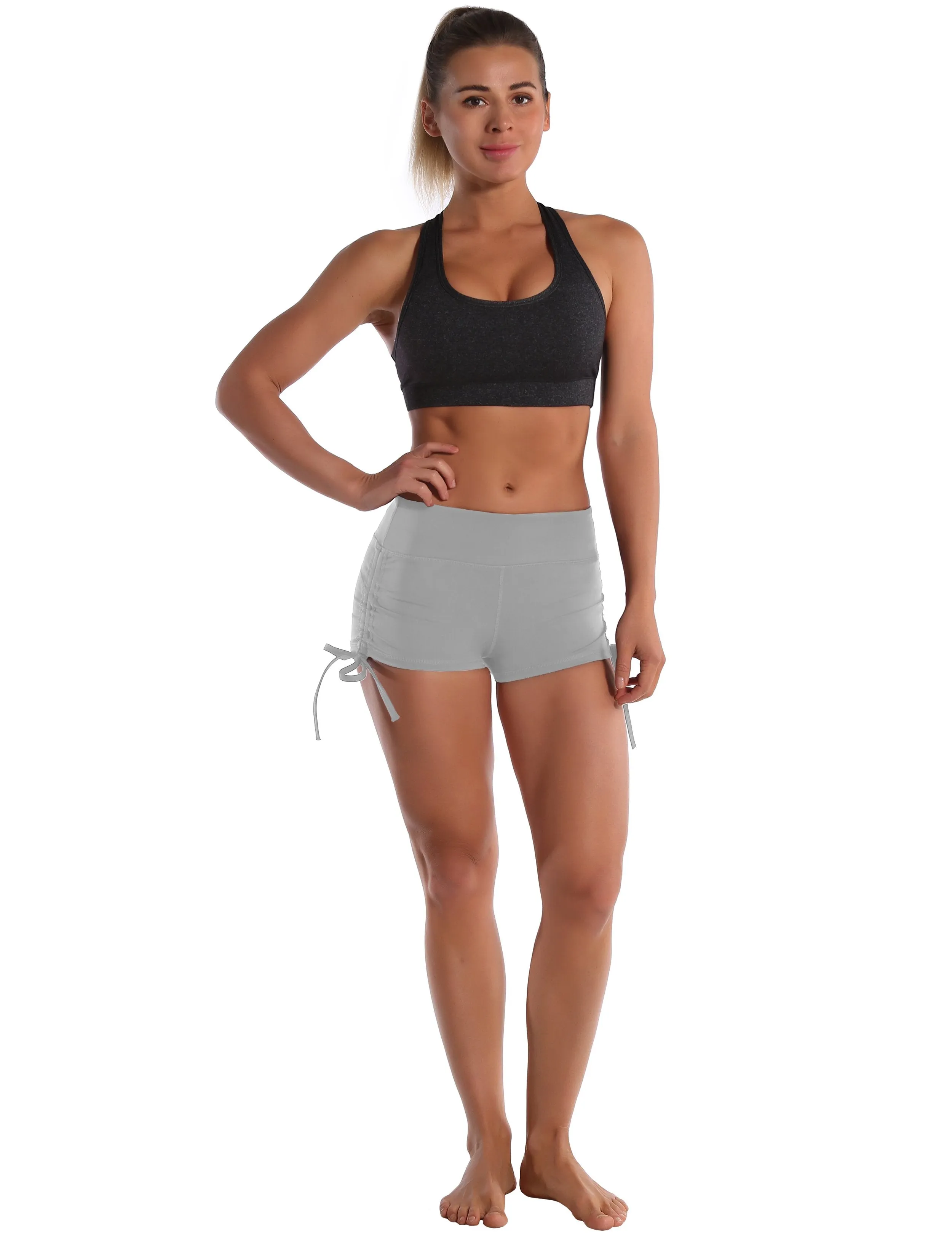Side Drawstring Hot Shorts lightgray ins_Jogging