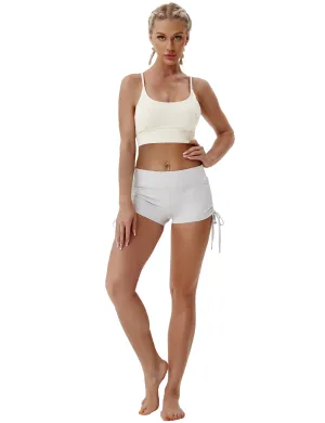 Side Drawstring Hot Shorts lightgray_Biking