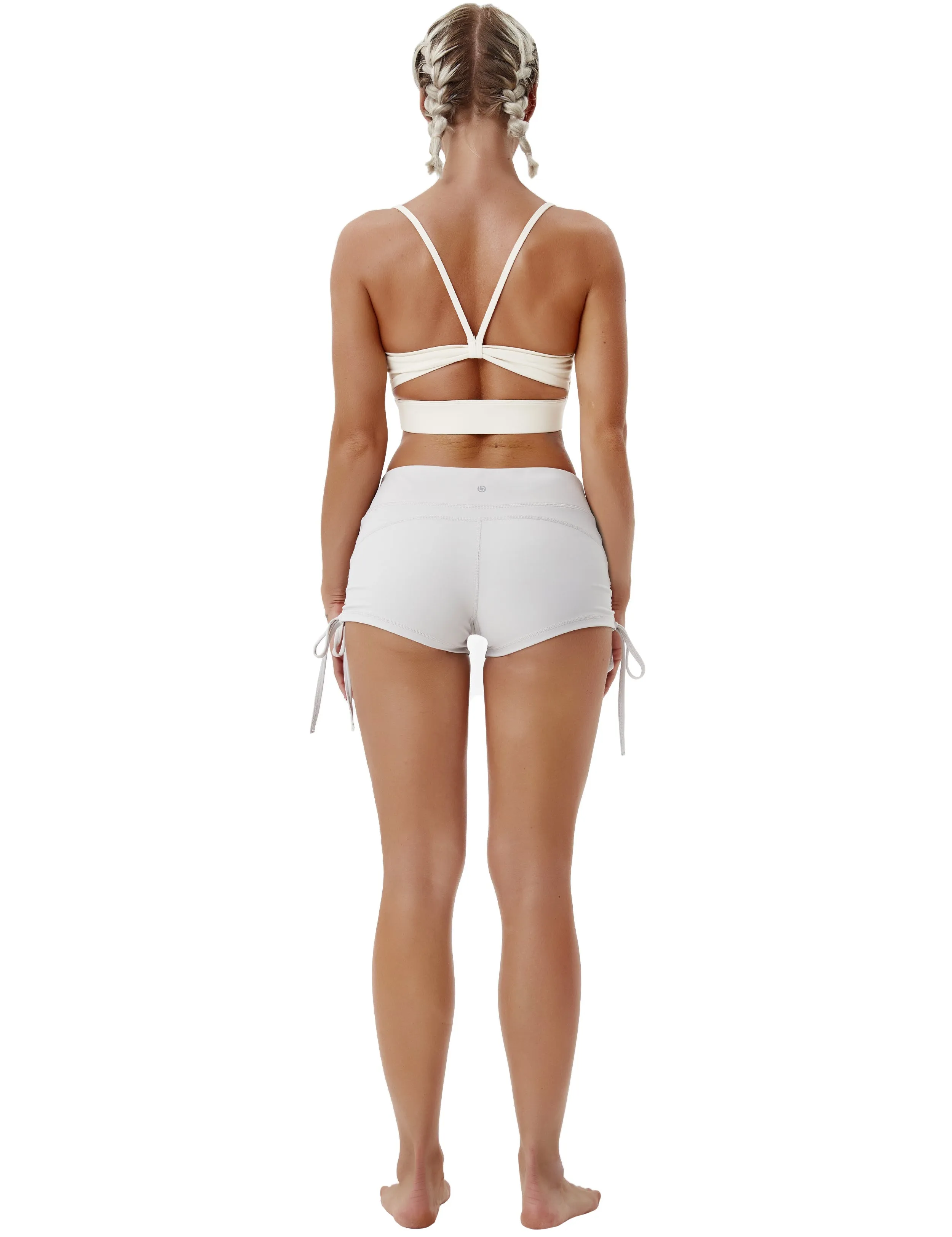 Side Drawstring Hot Shorts lightgray_Biking