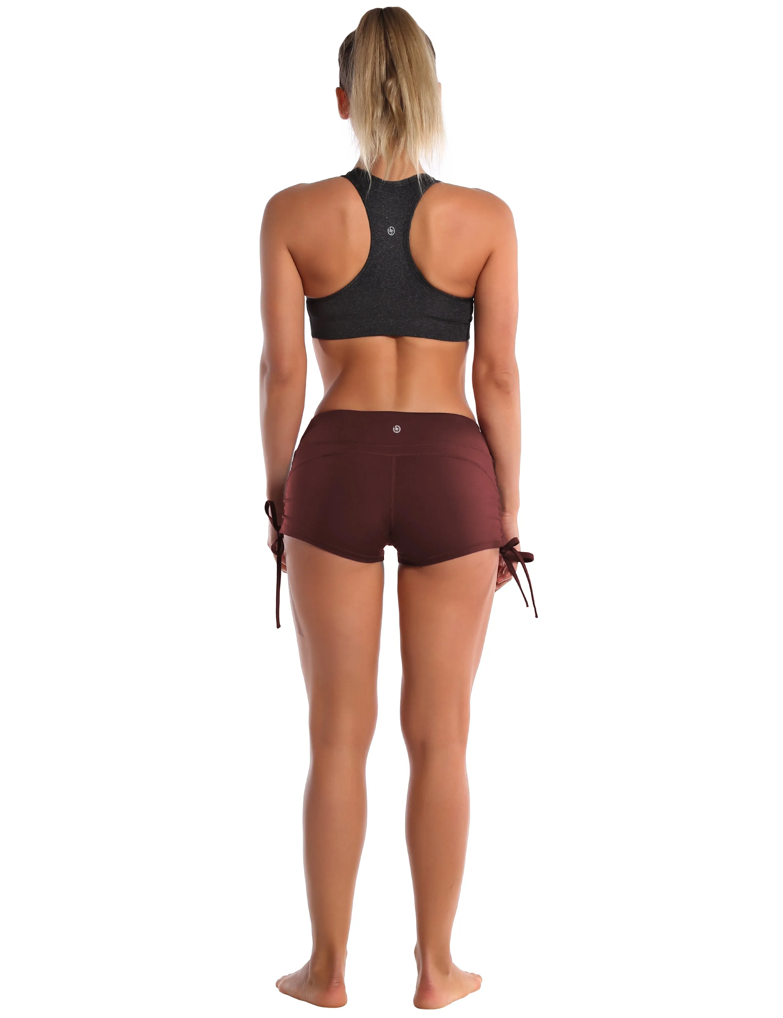 Side Drawstring Hot Shorts mahoganymaroon_Running