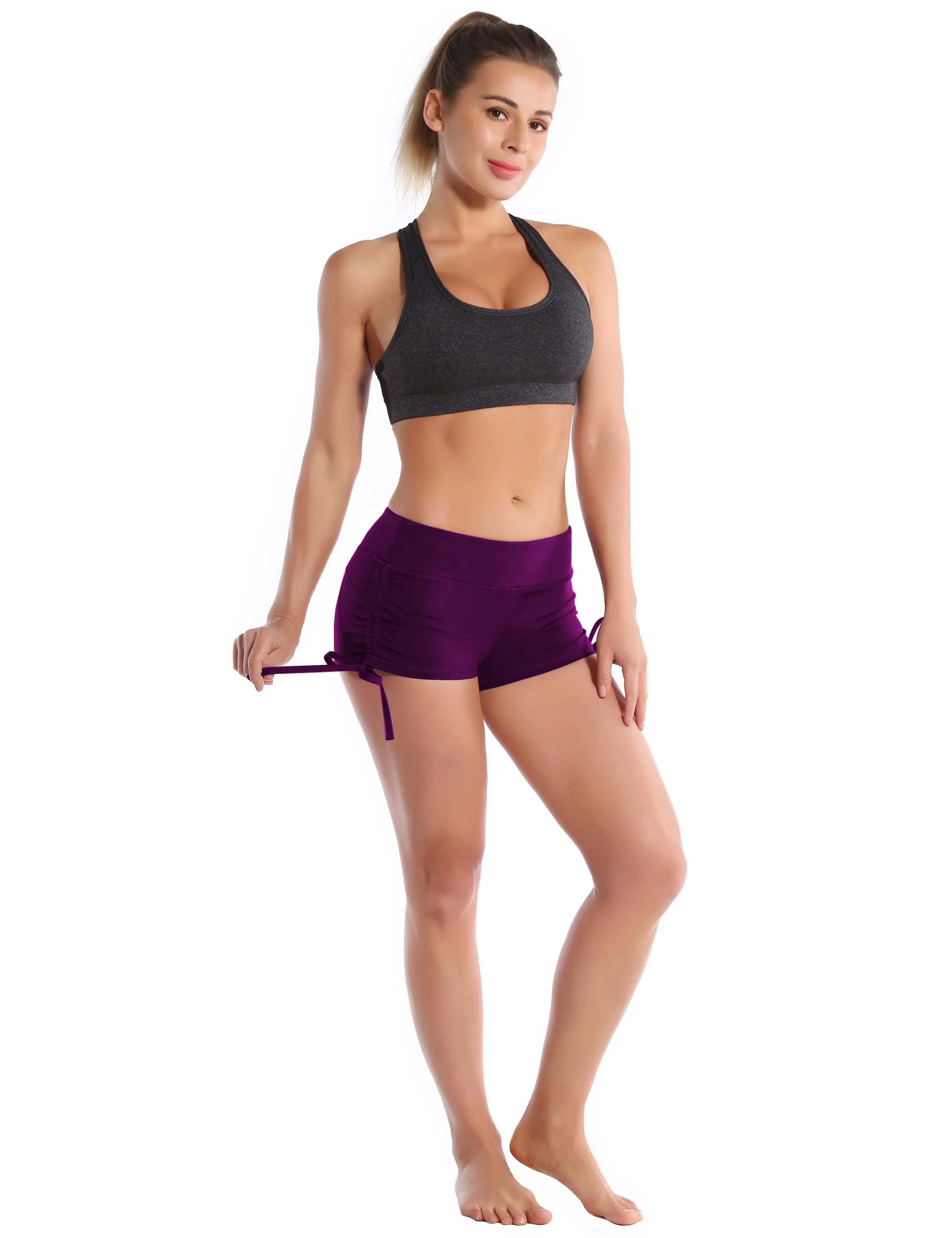 Side Drawstring Hot Shorts plum_Golf
