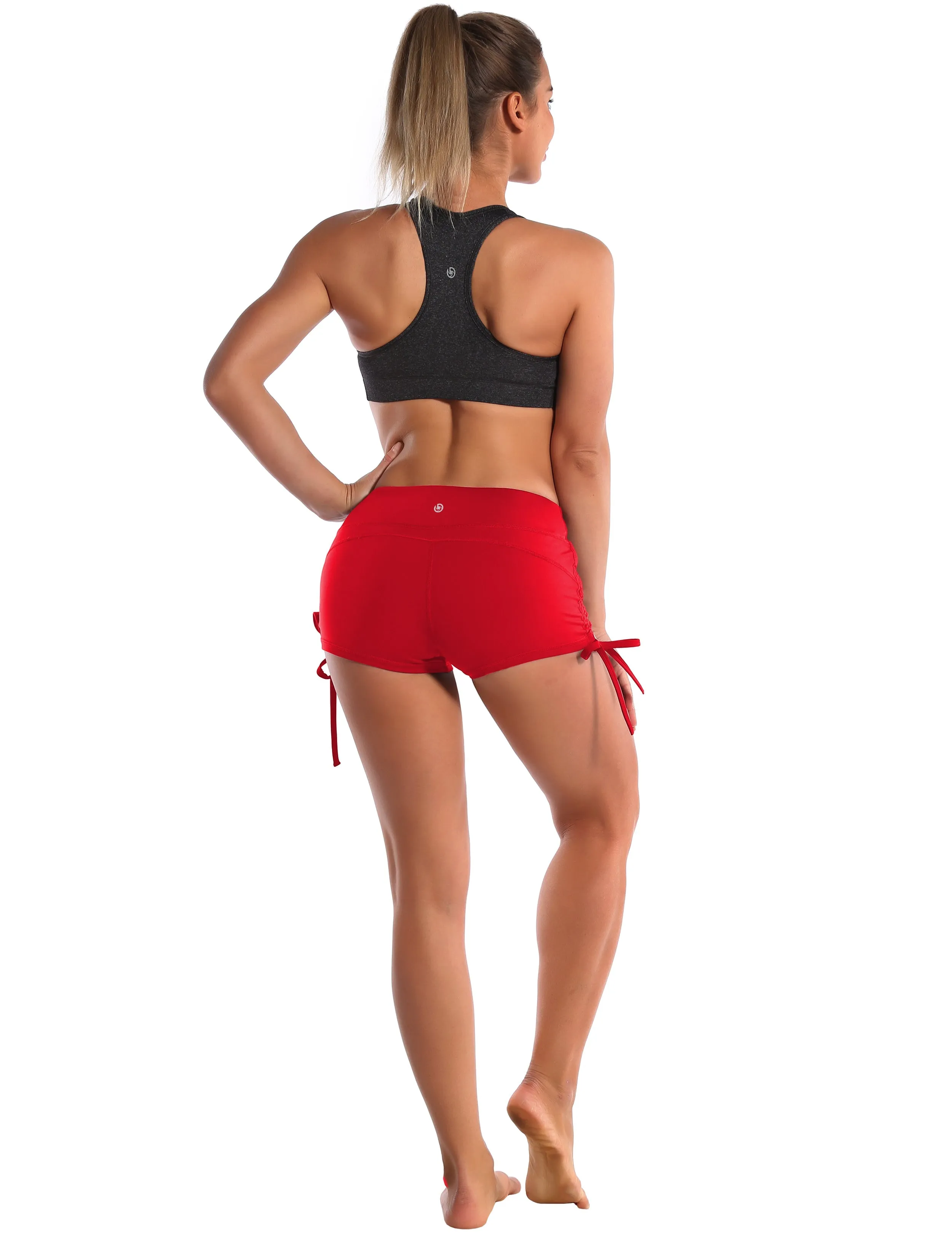 Side Drawstring Hot Shorts scarlet_Biking