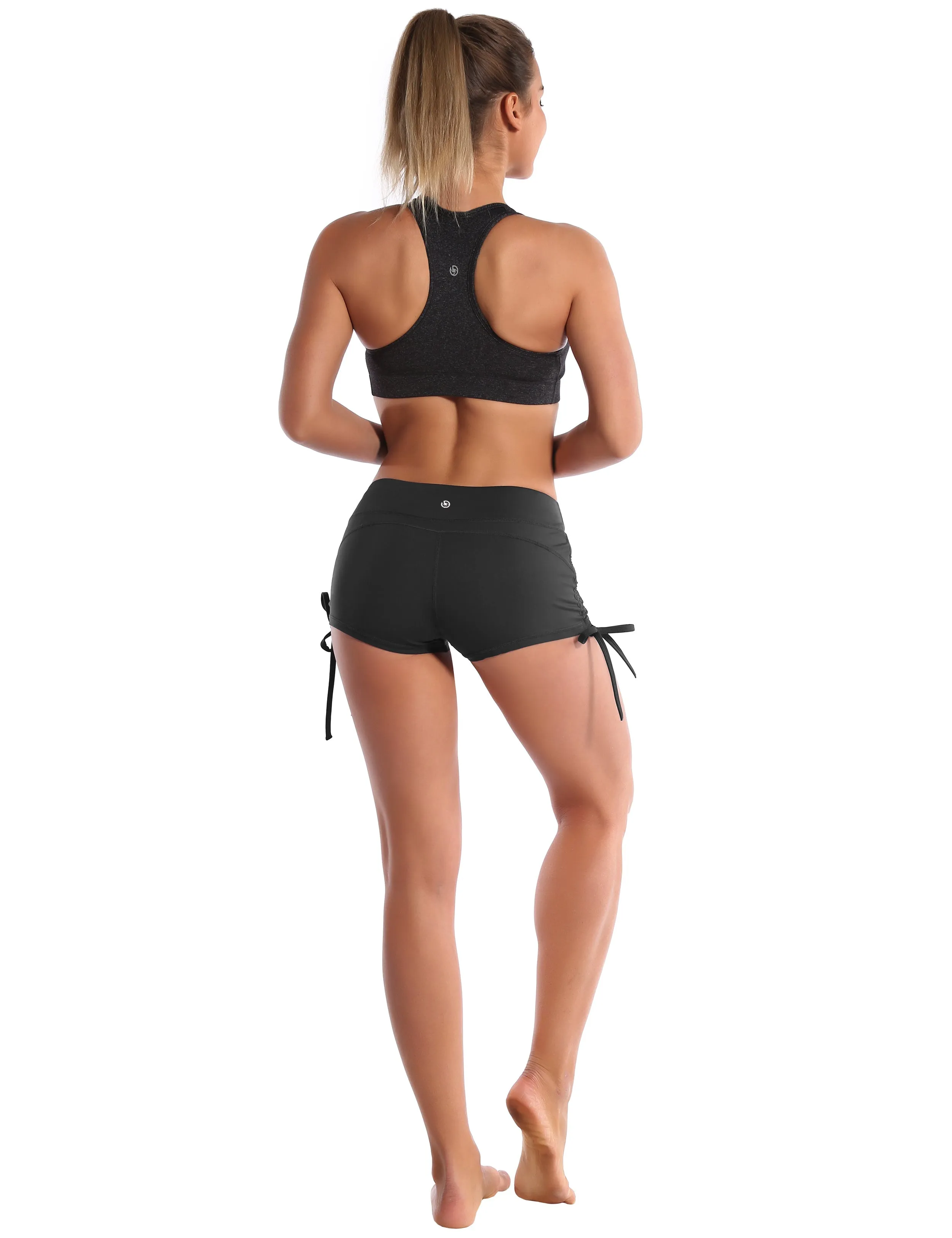 Side Drawstring Hot Shorts shadowcharcoal_Biking