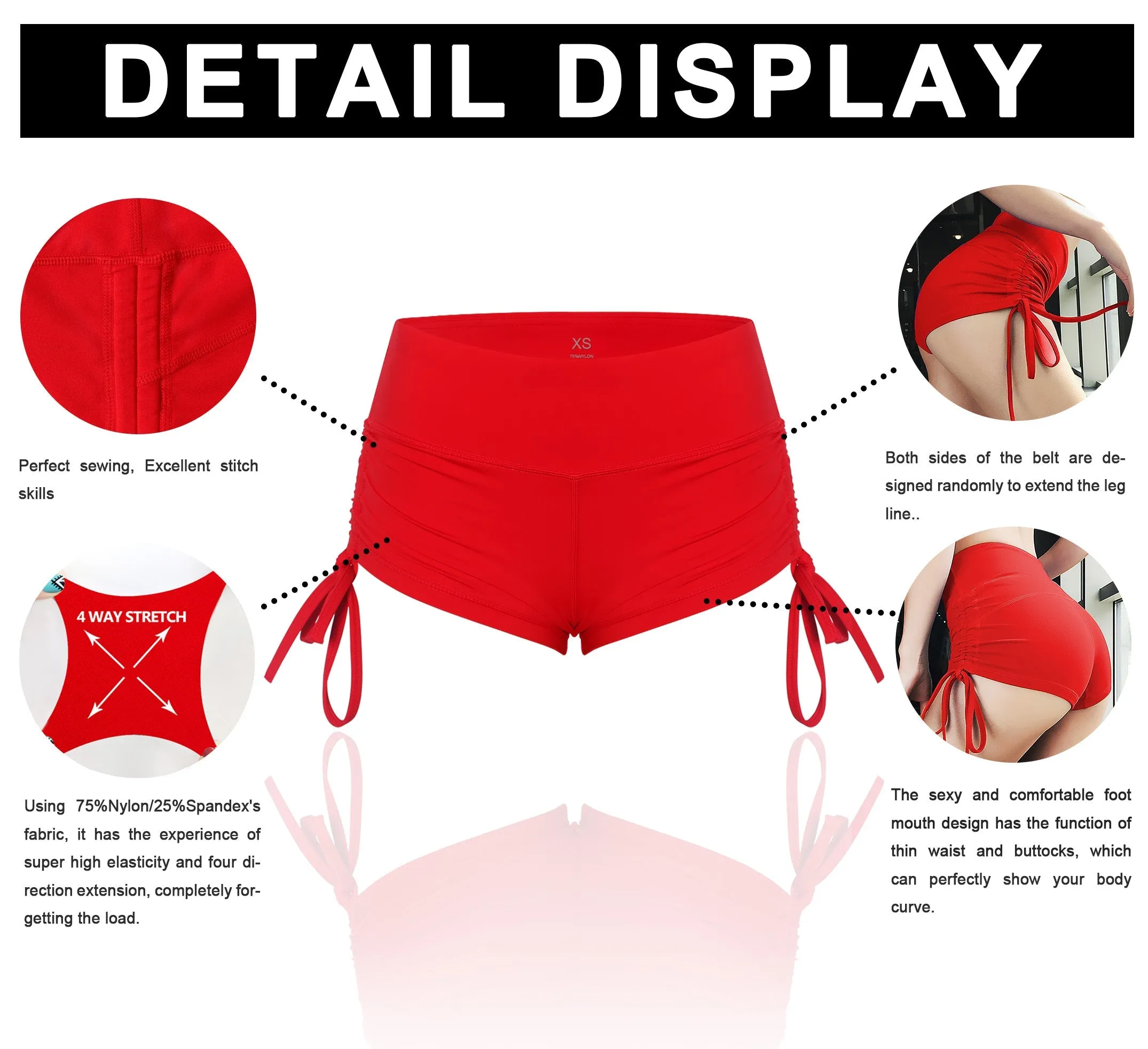 Side Drawstring Hot Shorts shadowcharcoal_Biking