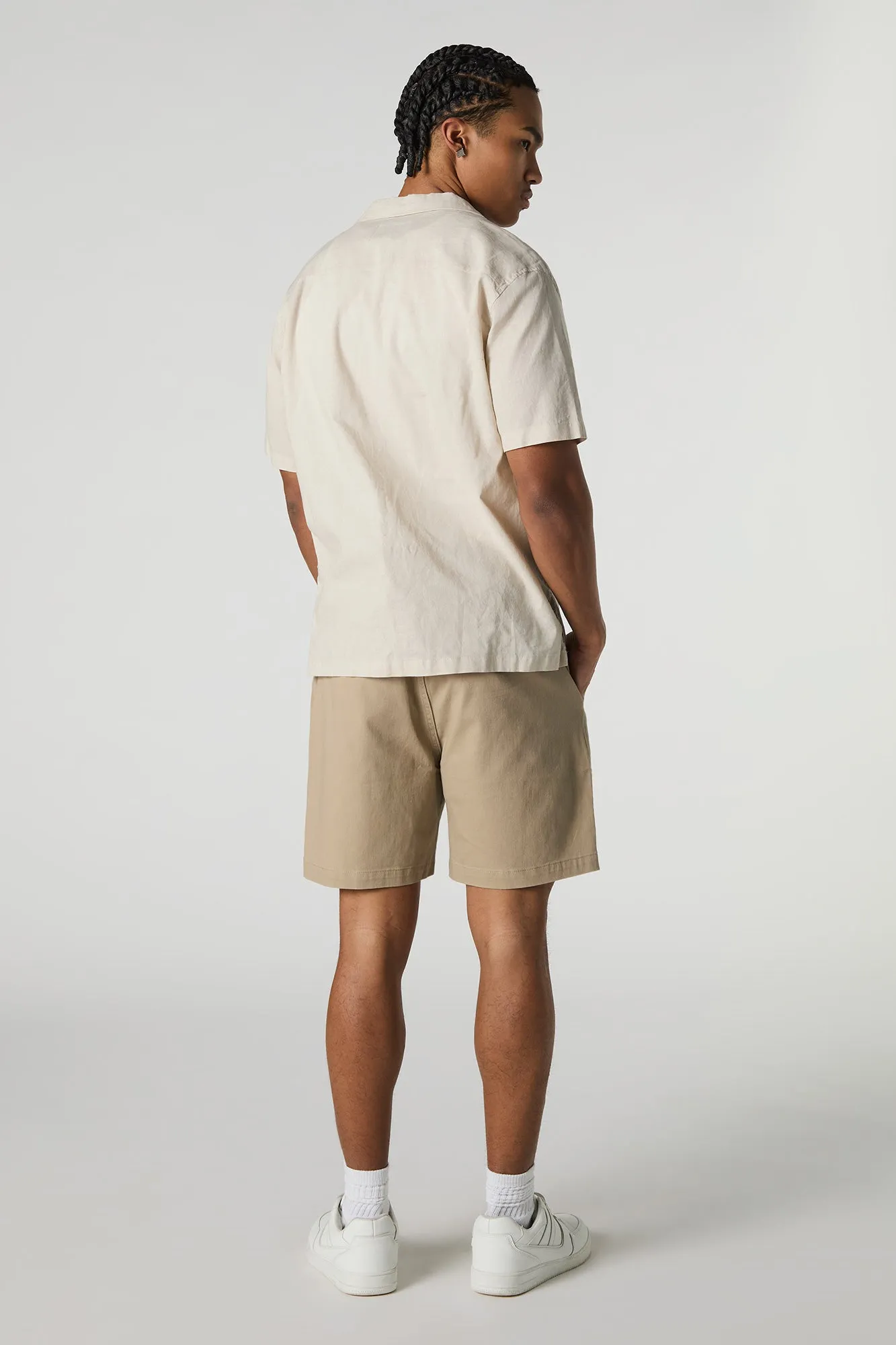 Solid Drawstring Mid Length Short