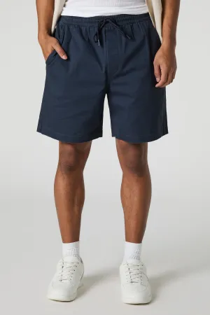 Solid Drawstring Mid Length Short