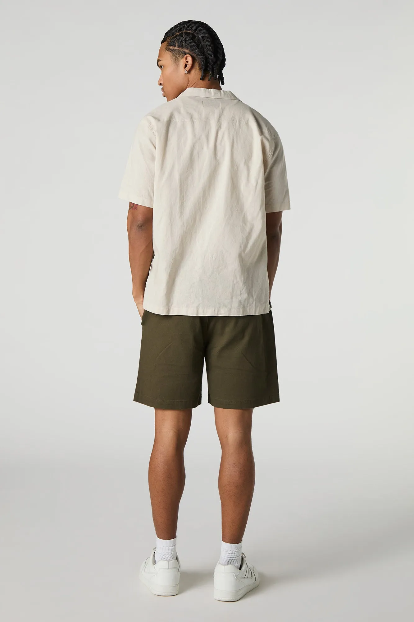 Solid Drawstring Mid Length Short