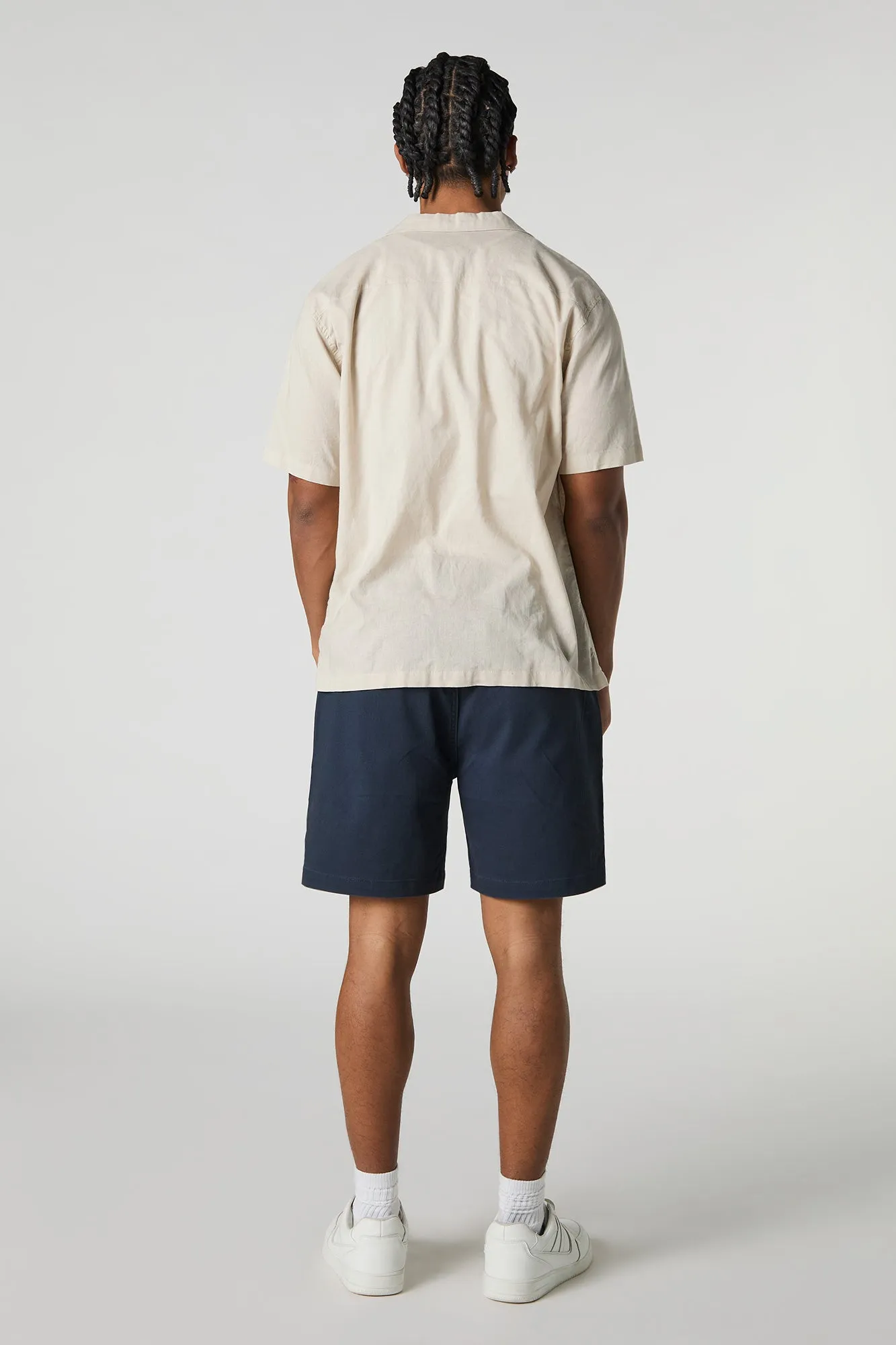 Solid Drawstring Mid Length Short