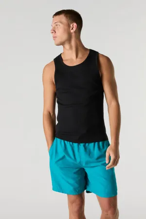 Solid Drawstring Swim Short
