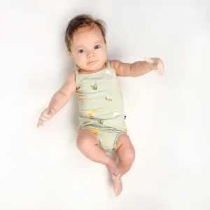 Spaghetti Strap Leotard in Aloe Chick