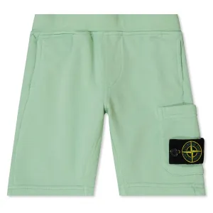 Stone Island Junior Logo-Appliqued Cotton Jersey Shorts