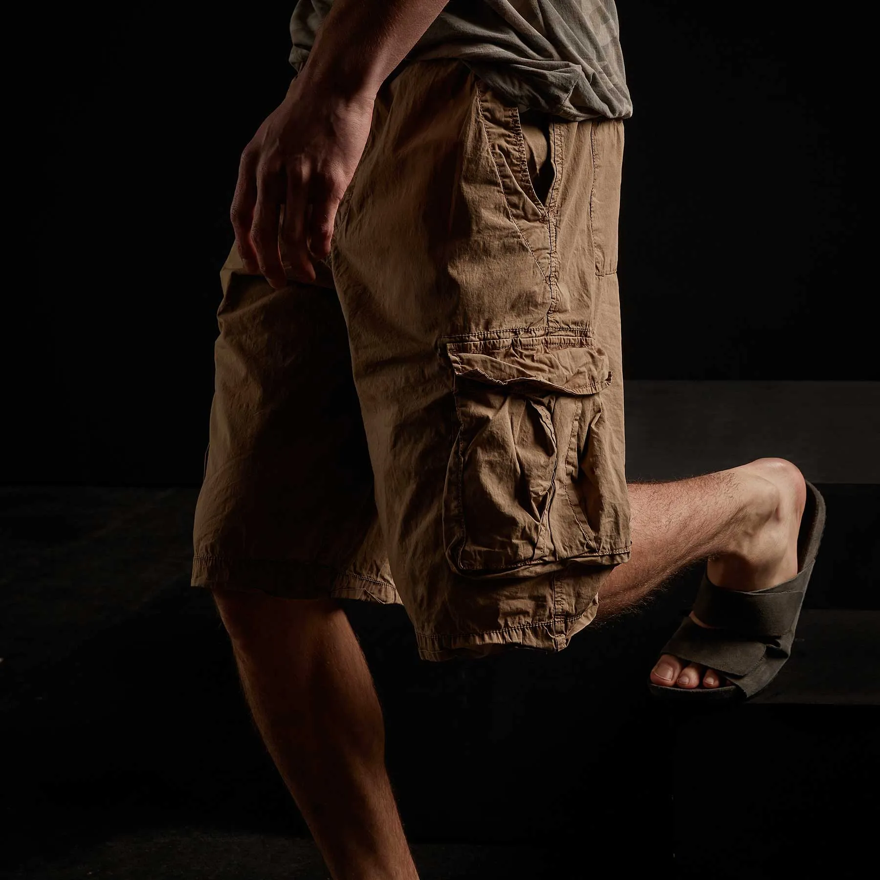 Stretch Poplin Cargo Short - Vicuna Pigment