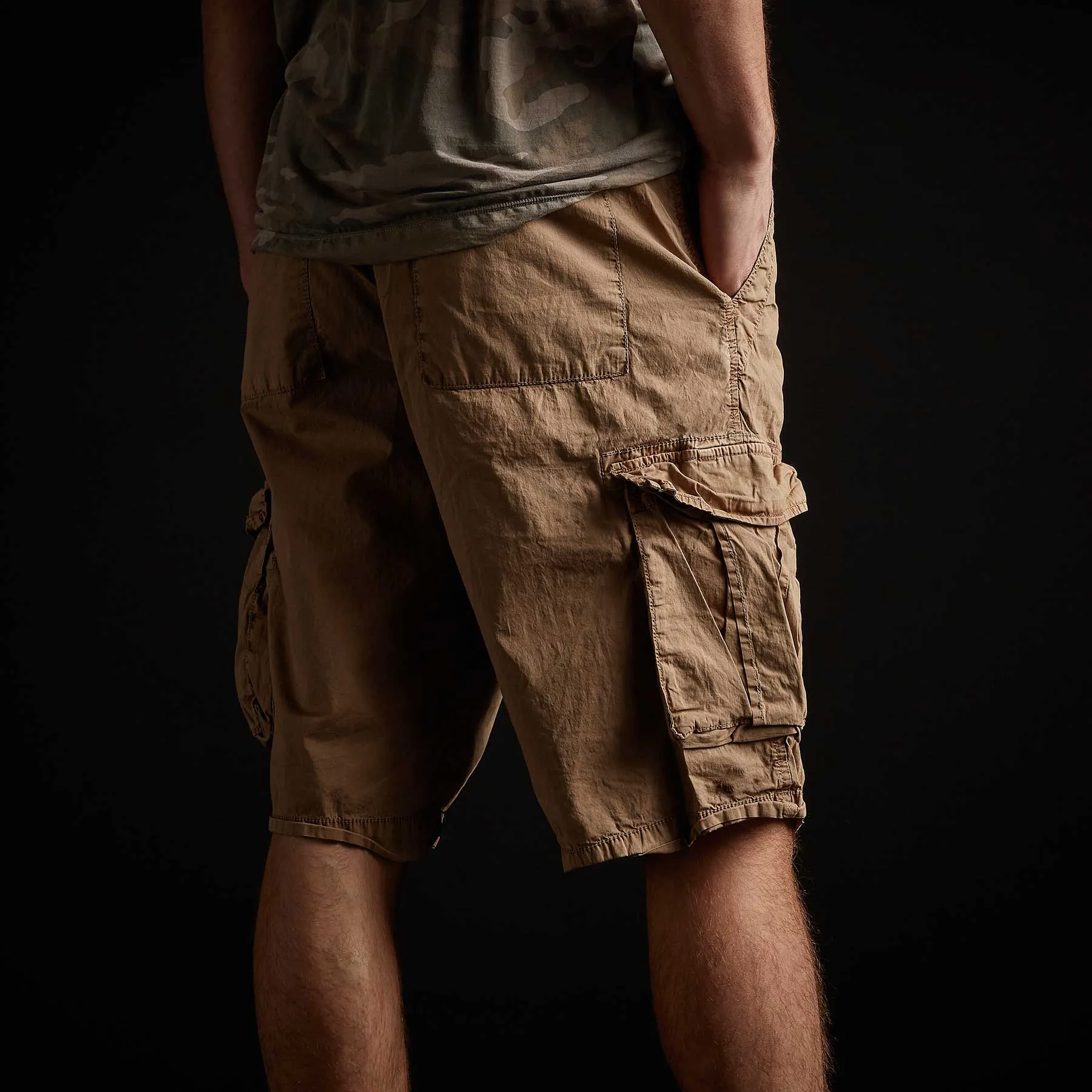 Stretch Poplin Cargo Short - Vicuna Pigment