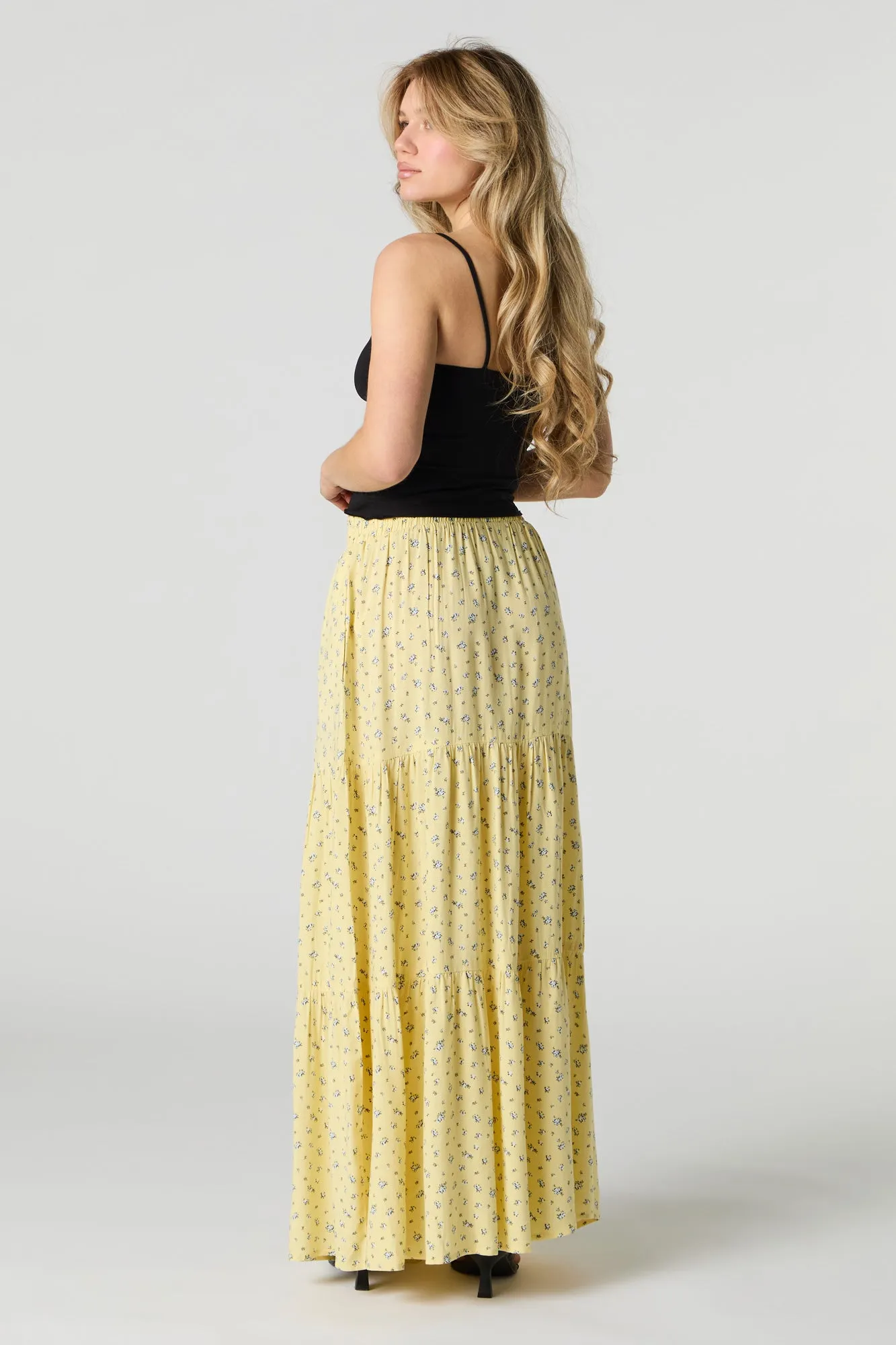 Tiered Maxi Skirt with Pockets