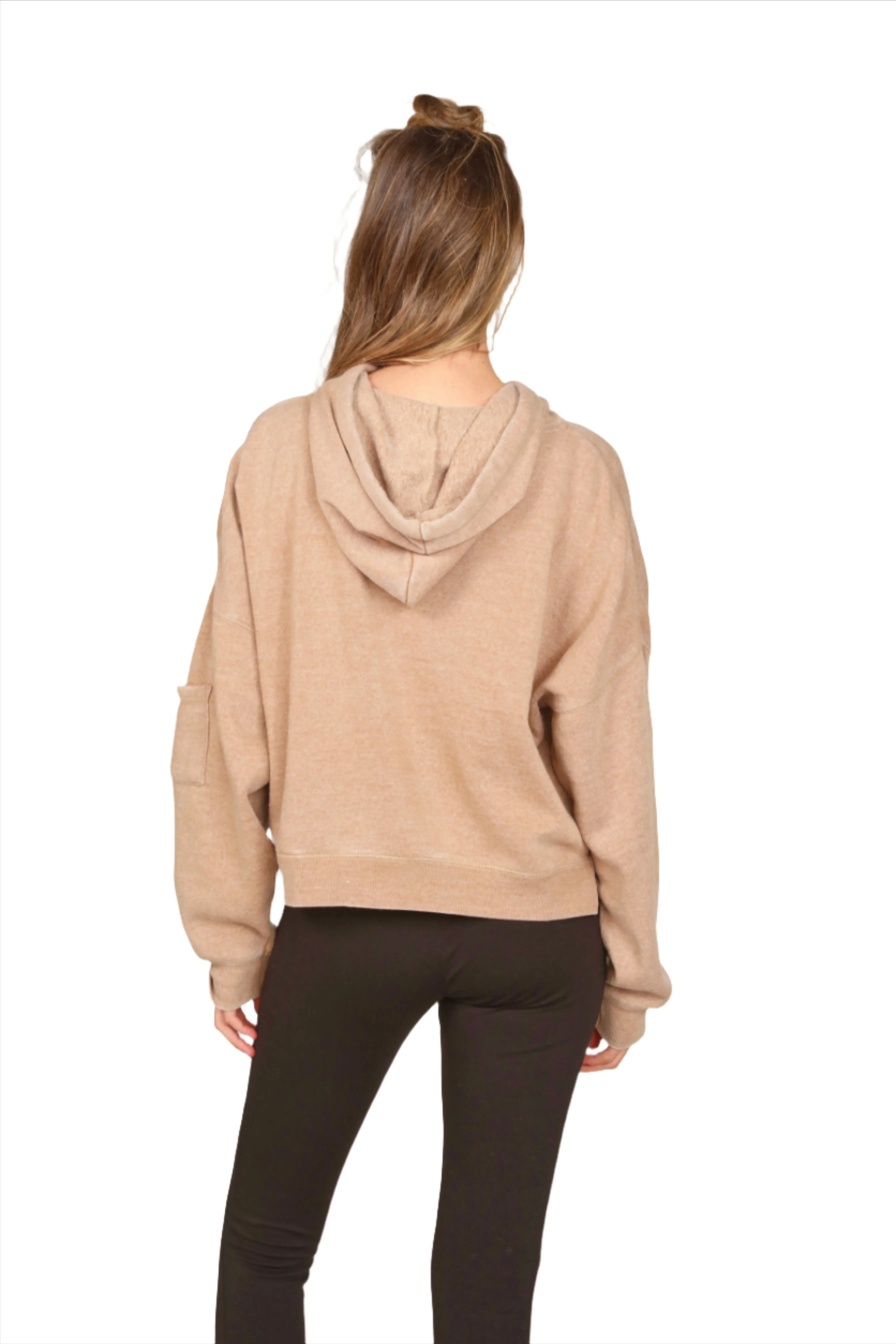 Vintage Havana Burnout Side Slit Hoodie VH9901 Macaroon