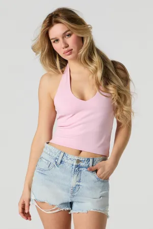 Vintage Light Wash Distressed Denim Short