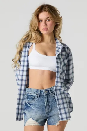 Vintage Medium Wash Distressed Denim Short