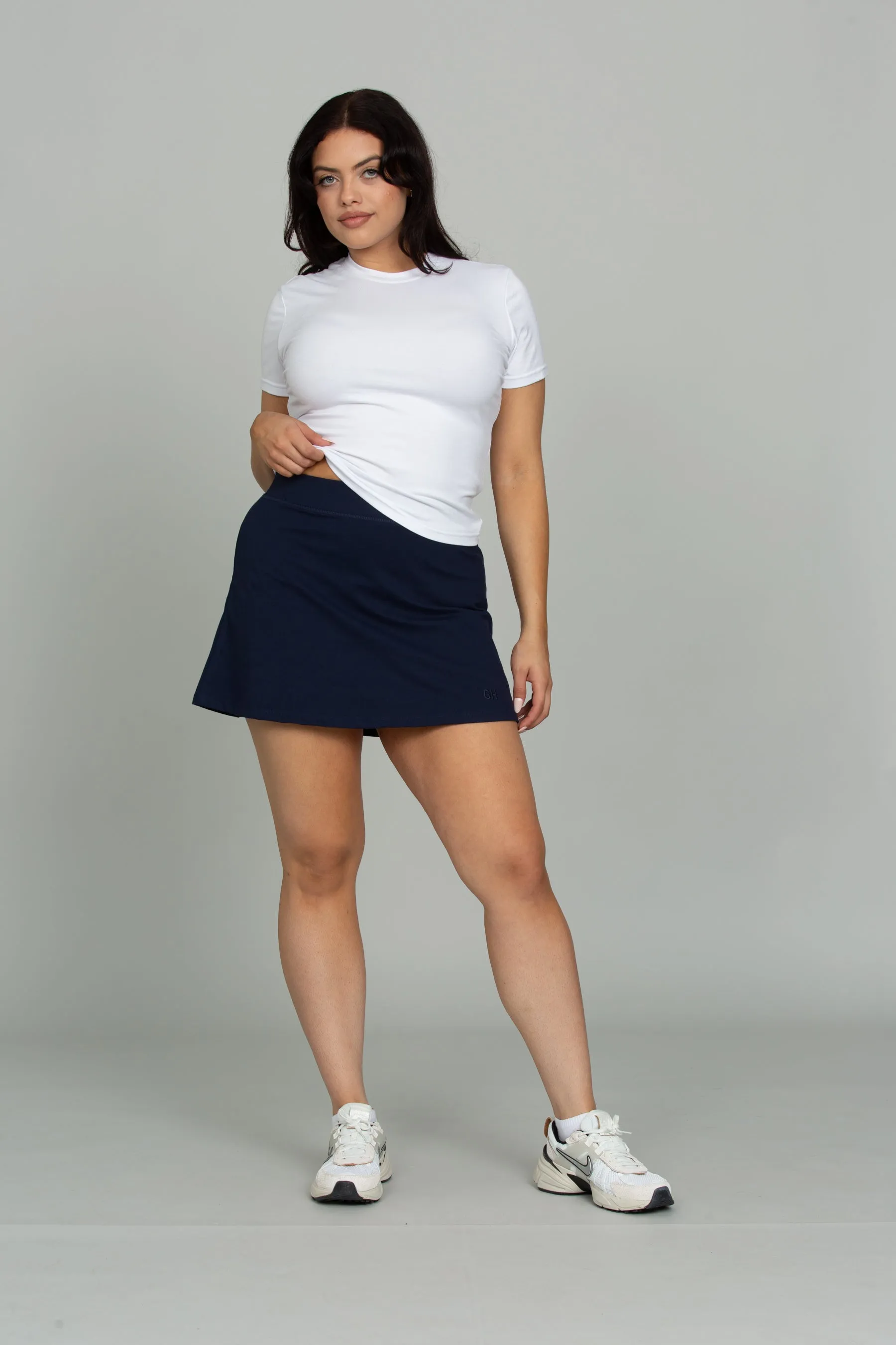 Vintage Navy MotionCloud A-Line Skirt