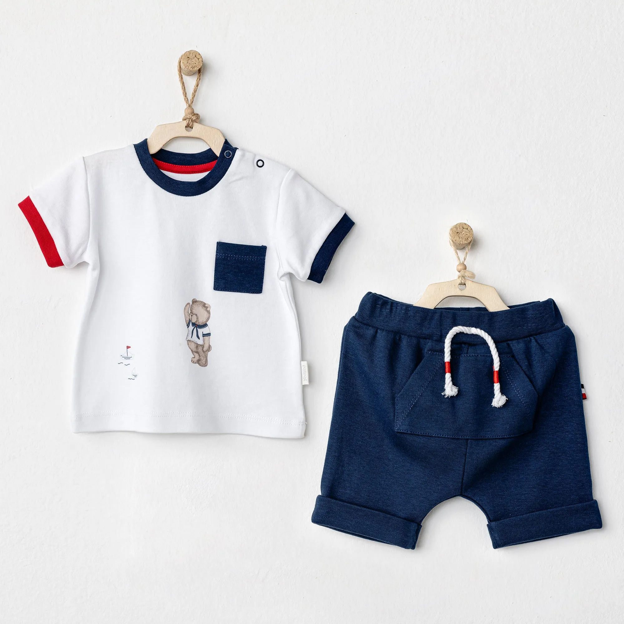 White Sailor Bear Pocket Outfit
