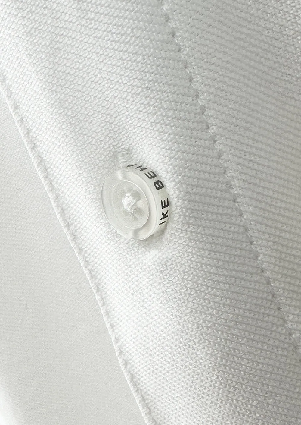 White Stretch Pique Button-Up Knit