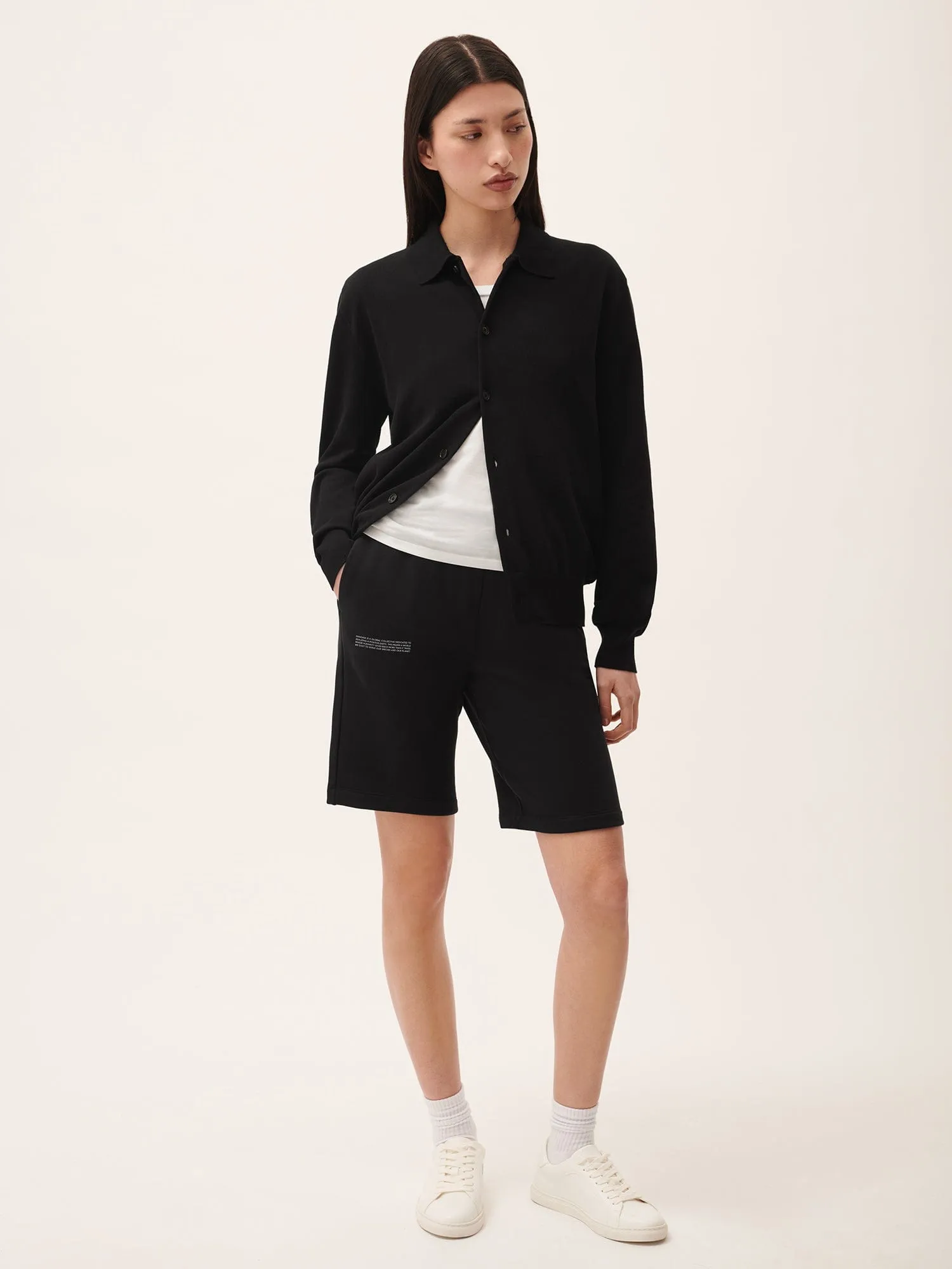 Womens 365 Midweight Long Shorts—black