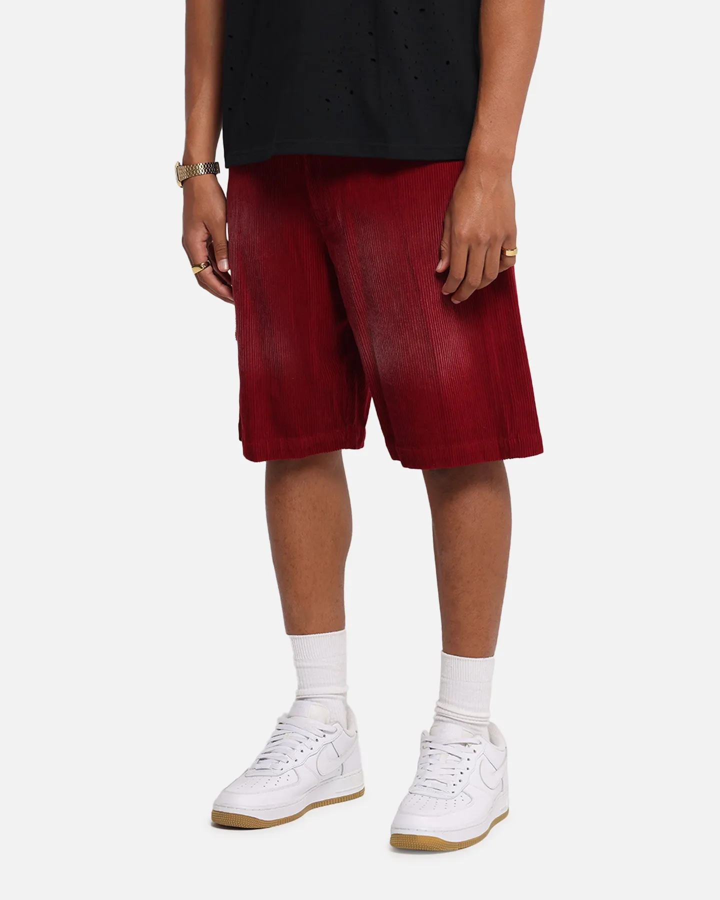 XXIII Corduroy Wash Jorts Burgundy