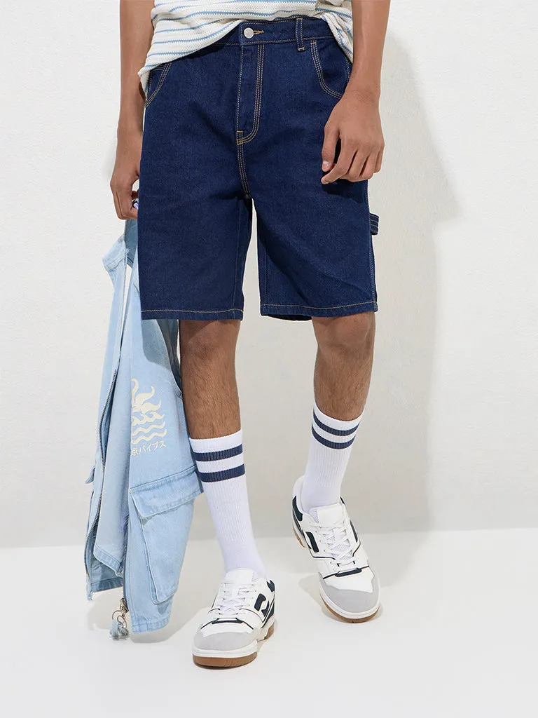 Y&F Kids Navy Mid-Rise Denim Shorts