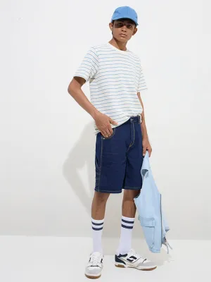 Y&F Kids Navy Mid-Rise Denim Shorts