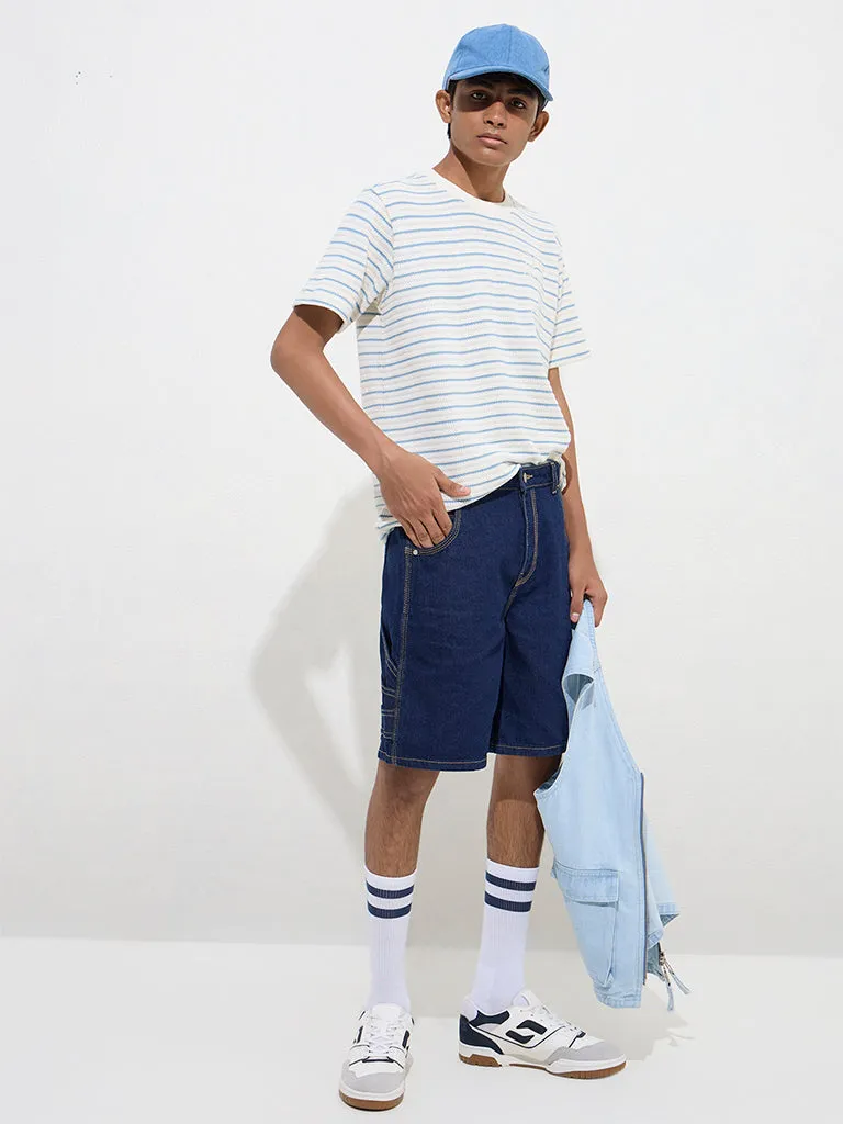 Y&F Kids Navy Mid-Rise Denim Shorts