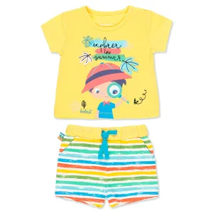 Yellow Sun Knit T-shirt Set