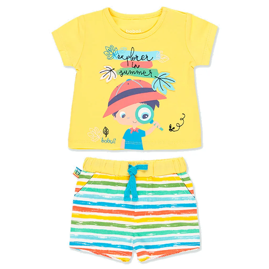 Yellow Sun Knit T-shirt Set