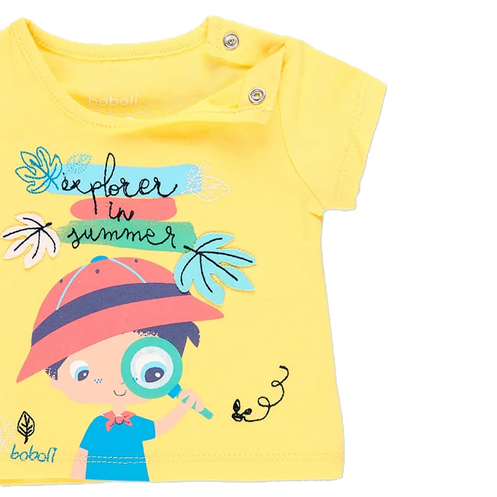 Yellow Sun Knit T-shirt Set