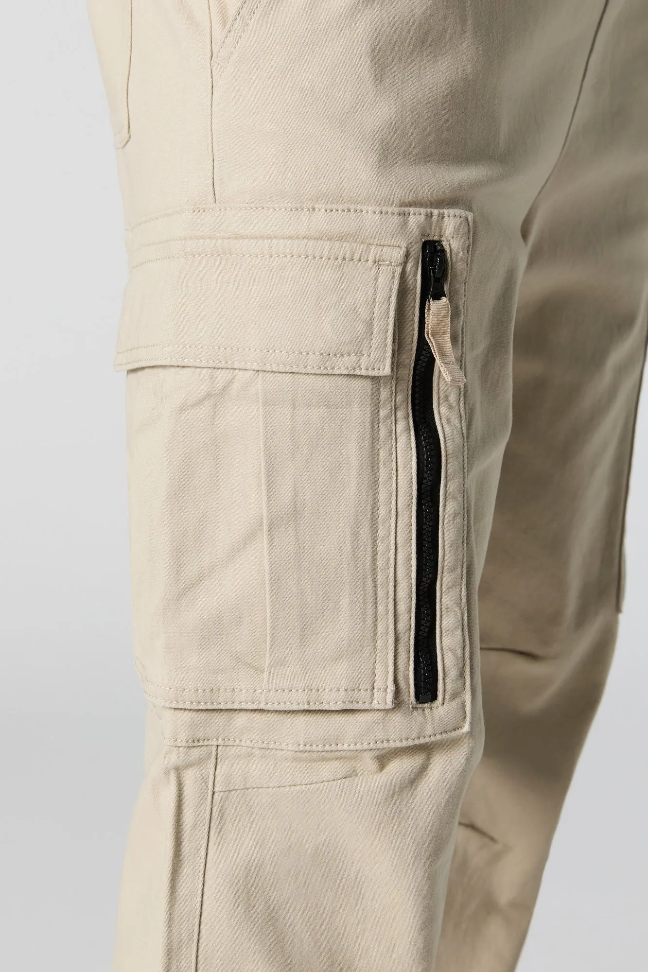 Zip Pocket Drawstring Cargo Pant